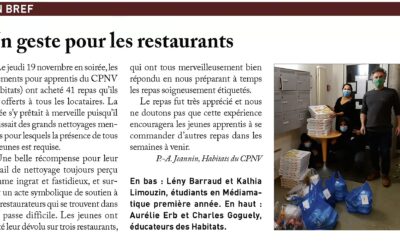 Un geste solidaire pour les restaurateurs
